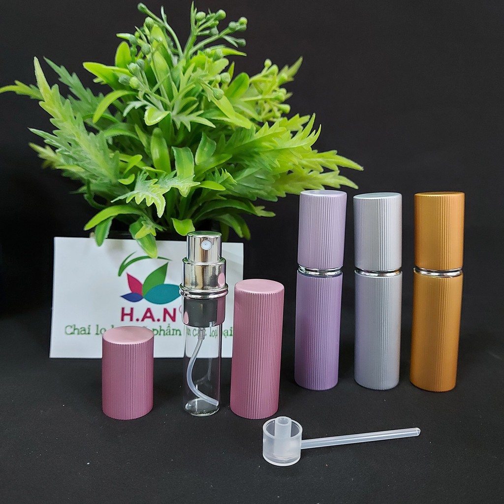 Chai rỗng chiết nước hoa dạng xịt 5ml, vỏ nhôm xịn 2 lớp - chai thủy tinh, lọ chiết nước hoa, ống chiết nước hoa