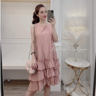 Váy sát nách đuôi cá 3 tầng chất đũi nhiều màu lạ mắt