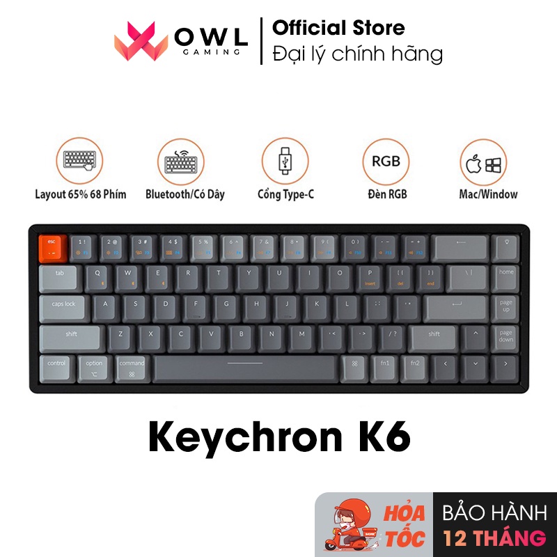Bàn phím cơ Keychron K6 (Hàng chính hãng)