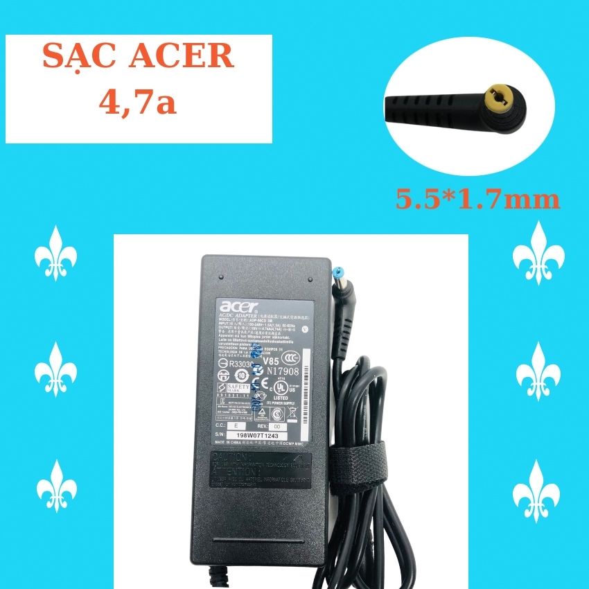 Sạc Laptop Acer 4,7A savintech, sạc máy tính acer 90w zin cao cấp bảo hành 12 tháng