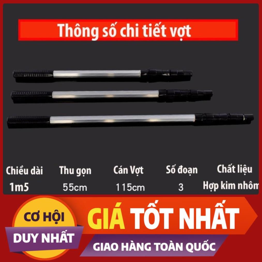 Vợt Cá Gấp Gọn Vành Tròn nhôm 1m5 - 2m1 Shop đồ câu phía bắc