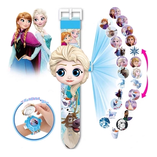 Đồng Hồ Điện Tử Dây Da 24 Họa Tiết Hoạt Hình Disney 3d Độc Đáo