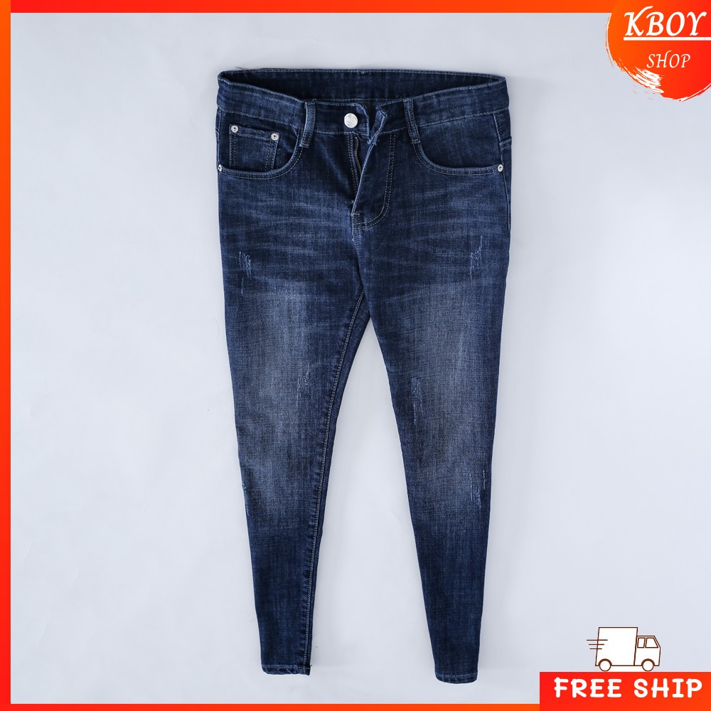 Quần jeans nam chất bò Kboy Shop Quần rin nam xanh ống đứng cao cấp, đẹp, vải mềm mịn, xước nhẹ - QJ04/QJ13/QJ31/QJ32