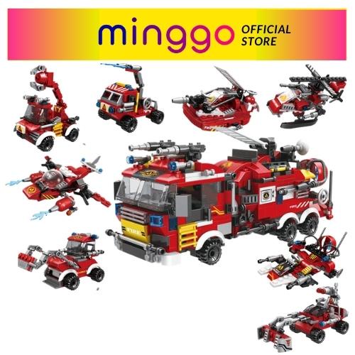 Lego xe cứu hỏa city đồ chơi lắp ráp cho bé trai 5 tuổi MINGGO LG-15