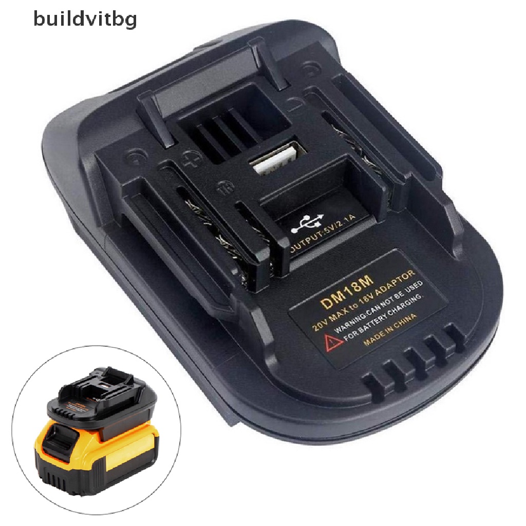 Bộ Chuyển Đổi Pin USB Cho 20V DEWALT DCB200 Milwaukee M18 Sang Makita 18V hye