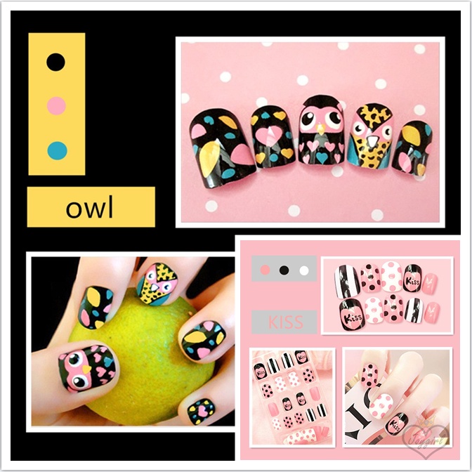 Bộ 24 móng tay giả nghệ thuật kèm keo dán tiện dụng MTY