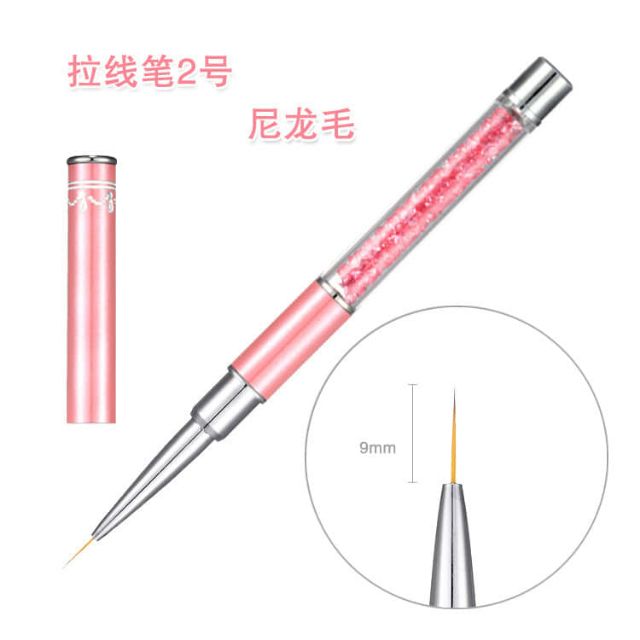 Bút cọ râu nét mảnh thân thủy tinh nạm đá hoa cương loại siêu xịn