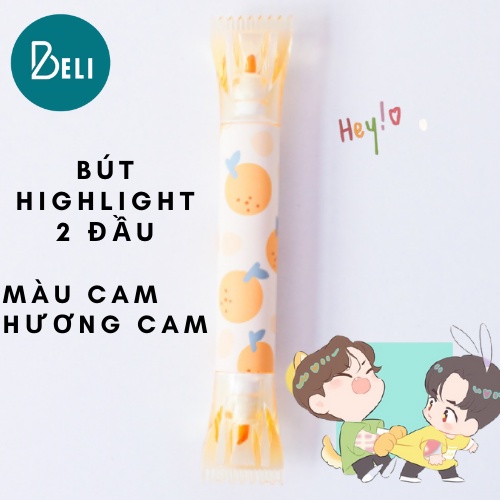 Bút highlight pastel 2 đầu BELI, bút đánh dấu hương trái cây