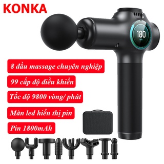 Máy massage cầm tay KONKA 8 đầu 99 cấp độ mát xa cổ vai gáy chân bụng - Súng massage cầm tay chuyên nghiệp