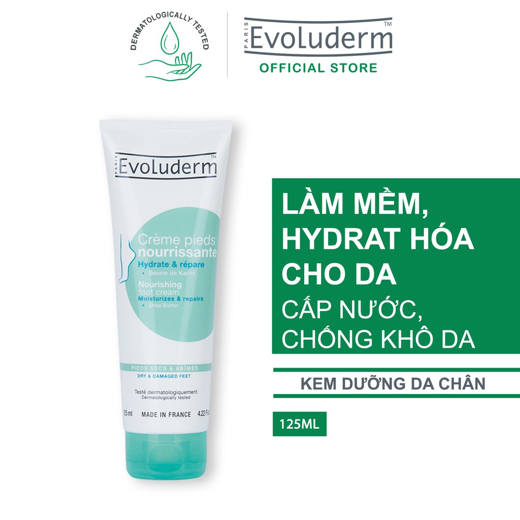 [Áp dụng từ ngày 24.05] Kem dưỡng da chân Evoluderm chiết xuất bơ hạt mỡ 125ml