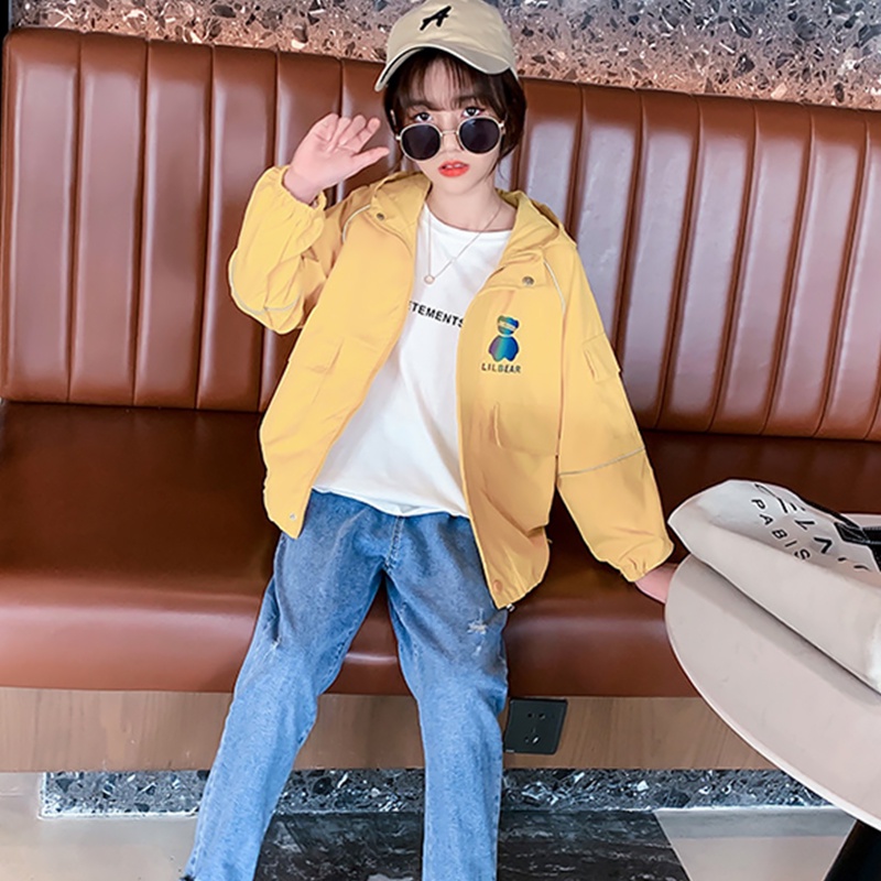 Áo Khoác Bóng Chày Phong Cách Hàn Quốc Xinh Xắn Cho Bé Gái