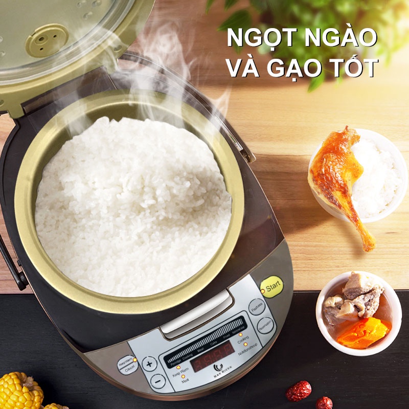Han River Nồi Cơm Điện 2lit | Công Suất Cao 900W | Dung Tích 2.0 Lít | Chảo Chống Dính Hàng Chính Hãng