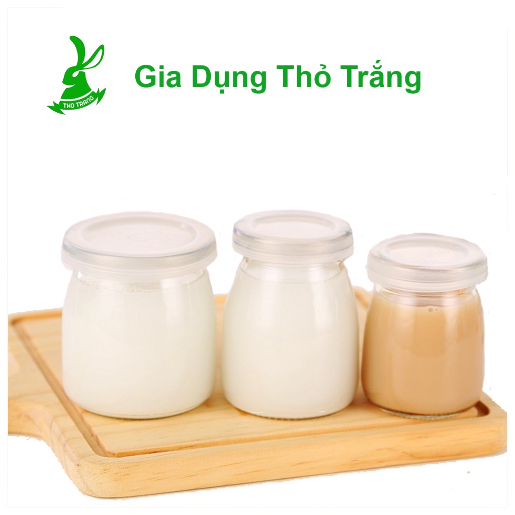 Combo Hũ Thuỷ Tinh Sữa Chua Yaourt Nắp Nhựa (100ml 200ml) Hàng Loại 1