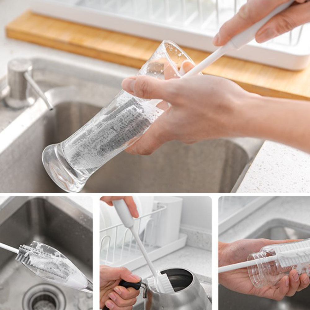 Cọ Silicone Cán Dài Vệ Sinh Ly Tách Tiện Dụng