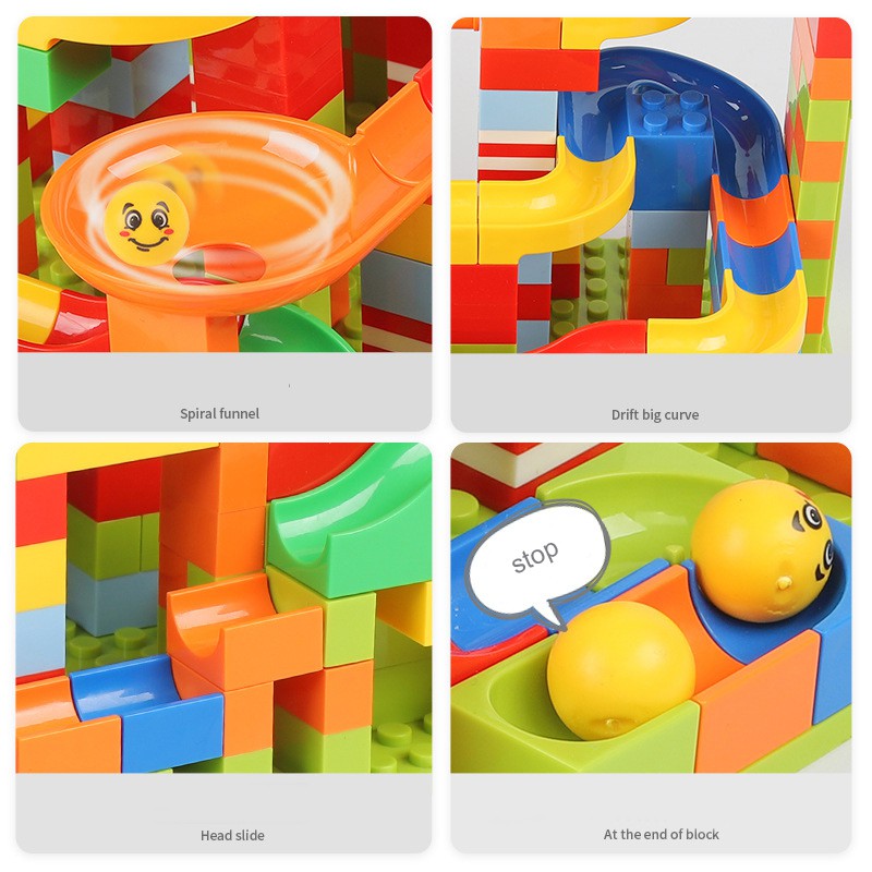 【50%/COD】 165Pcs DIY Construction Crazy Marble Race Run Maze Track Building Blocks Set 【TVN】