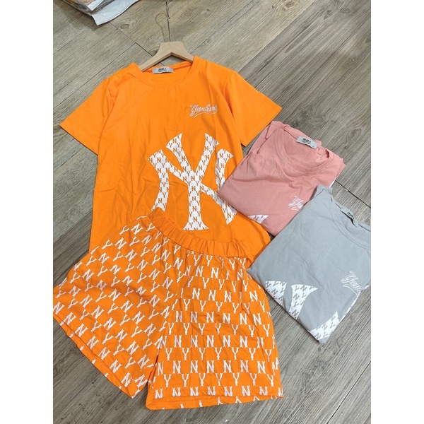 Set bộ cộc chữ NY quần in dày
