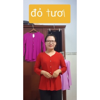 Bộ áo bà ba trơn kèm quần đen