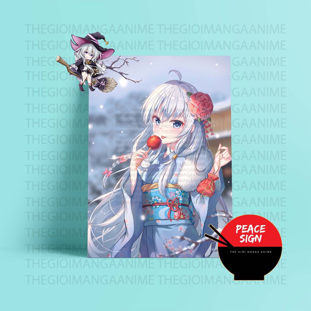 Tấm Poster cao cấp giấy 260gsm HÀNH TRÌNH CỦA ELAINA A4 anime chibi ảnh đẹp nhiều mẫu