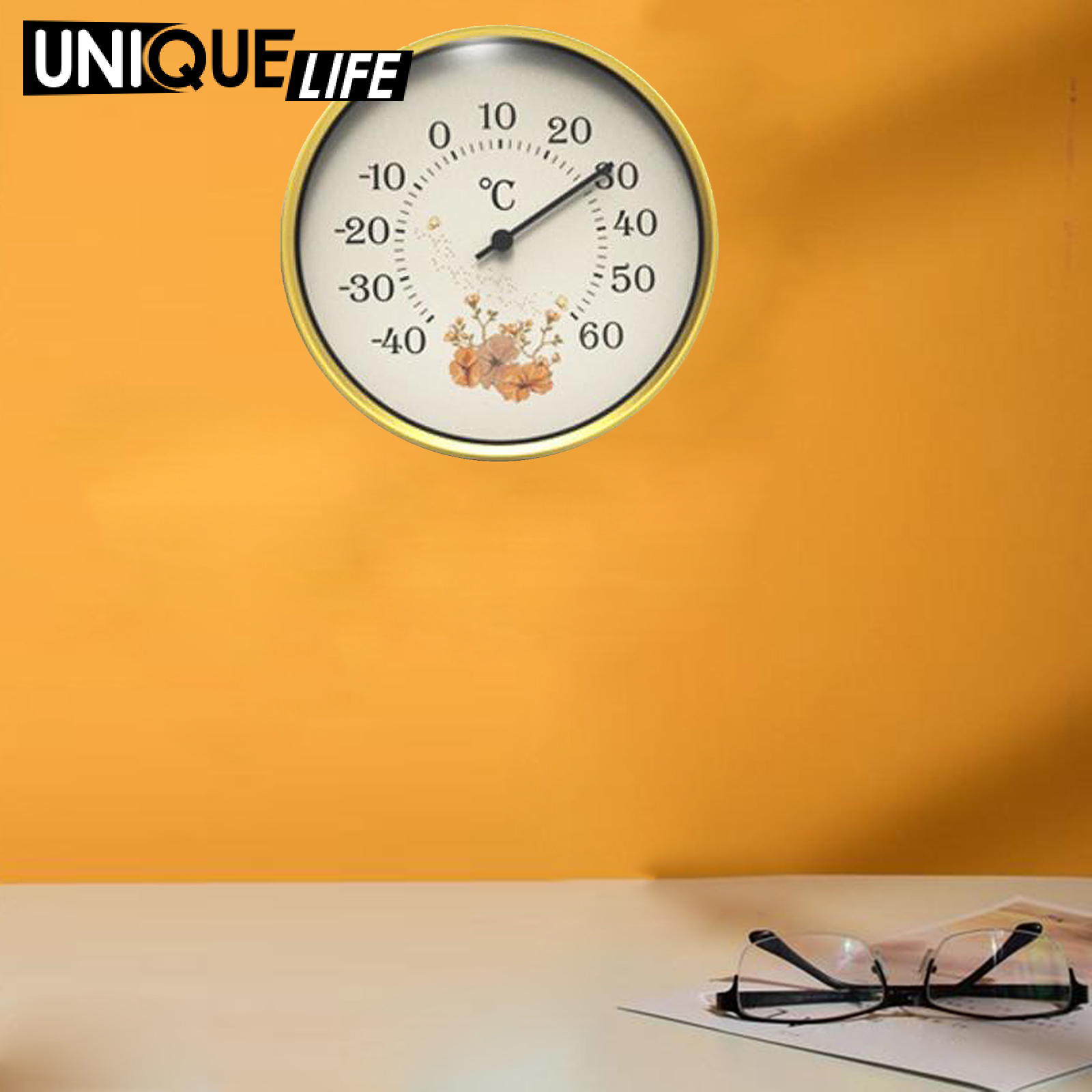 [Unique Life]Household Analog Sauna Thermometer Metal Outdoor Indoor Wall Pool Kitchen style