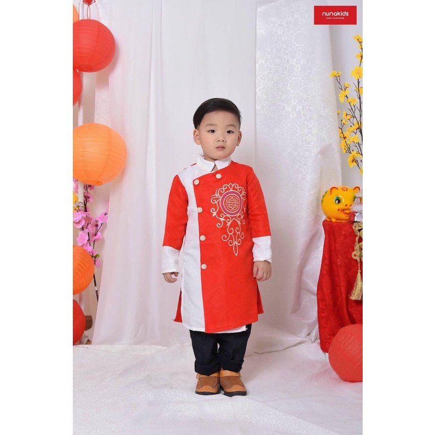 Set Áo dài cách tân gấm cao cấp cho bé trai bé gái