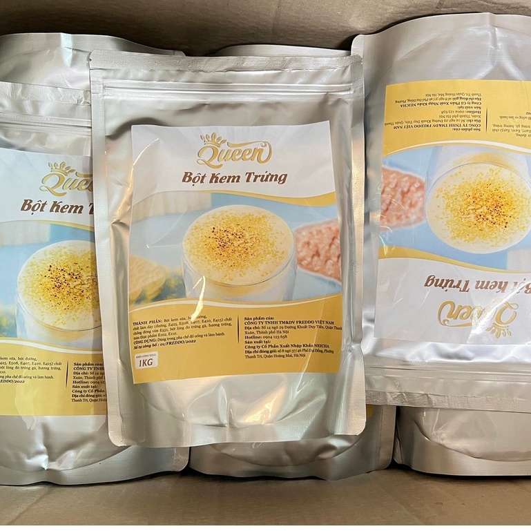 [SẴN HÀNG] Bột Kem Trứng QUEEN gói 1kg TẠO LỚP KEM TRỨNG THƠM NGON NGẬY NHƯ HÀNG XIUKA- Bách hóa nguyên liệu pha chế