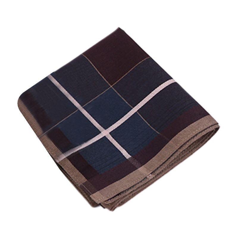 Khăn Tay Cotton Vuông Kẻ Sọc Cổ Điển Thiết Kế Bỏ Túi Cho Nam