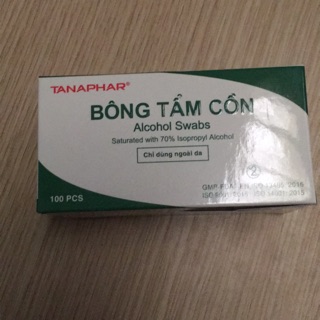 Bông tẩm cồn . 100 miếng/ hộp sát trùnh vết thương