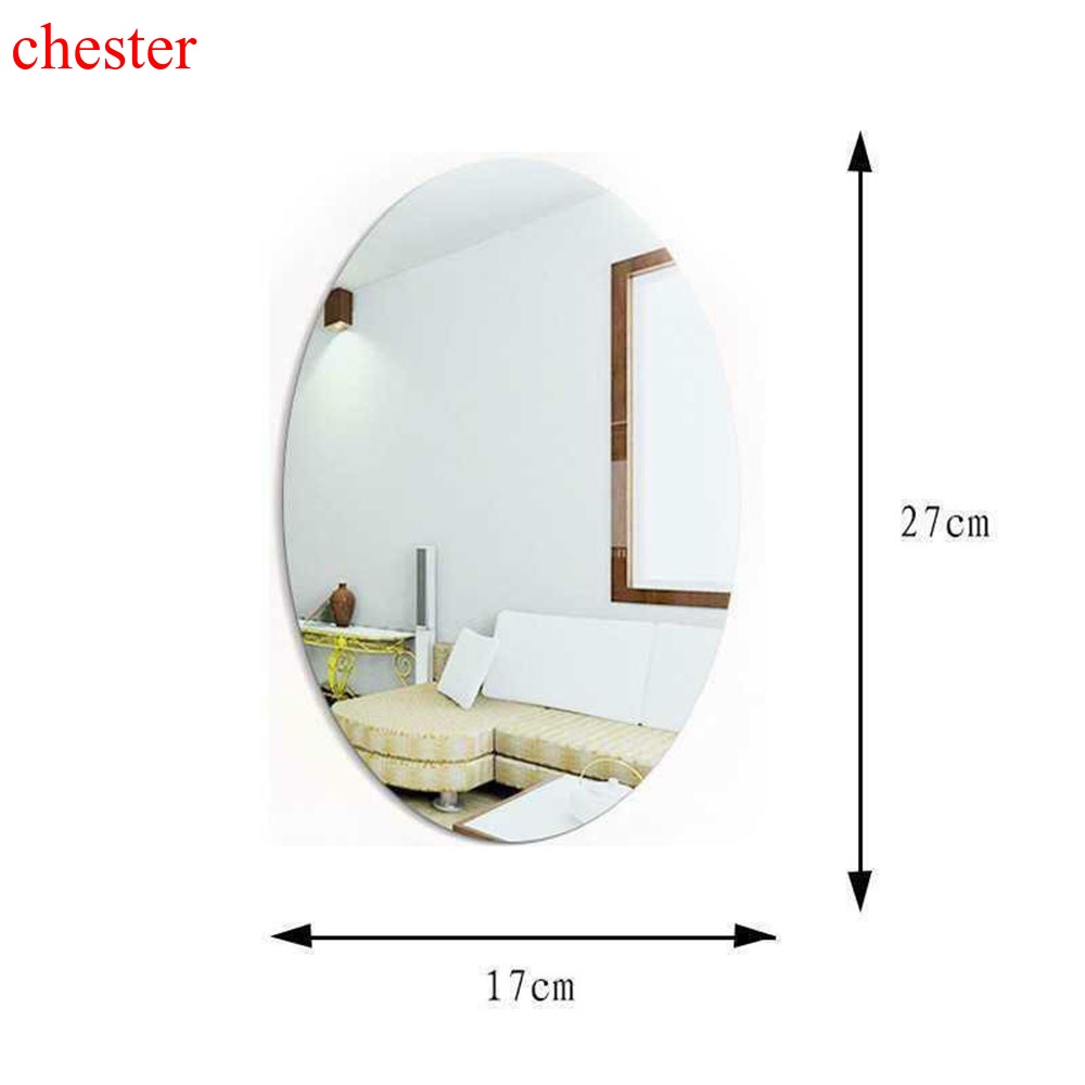 Gương dán tường hình bầu dục tự dính dành cho trang trí phòng tắm