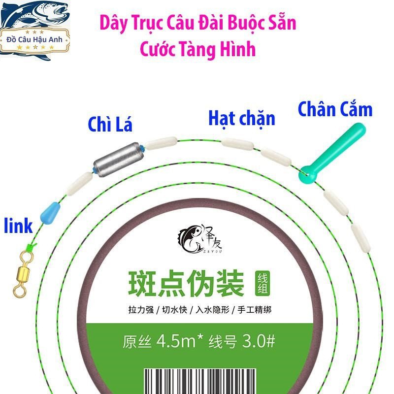 Dây Trục Câu Đài Buộc Sẵn Cước Câu Cá Tàng Hình DC4 hàng hót 22