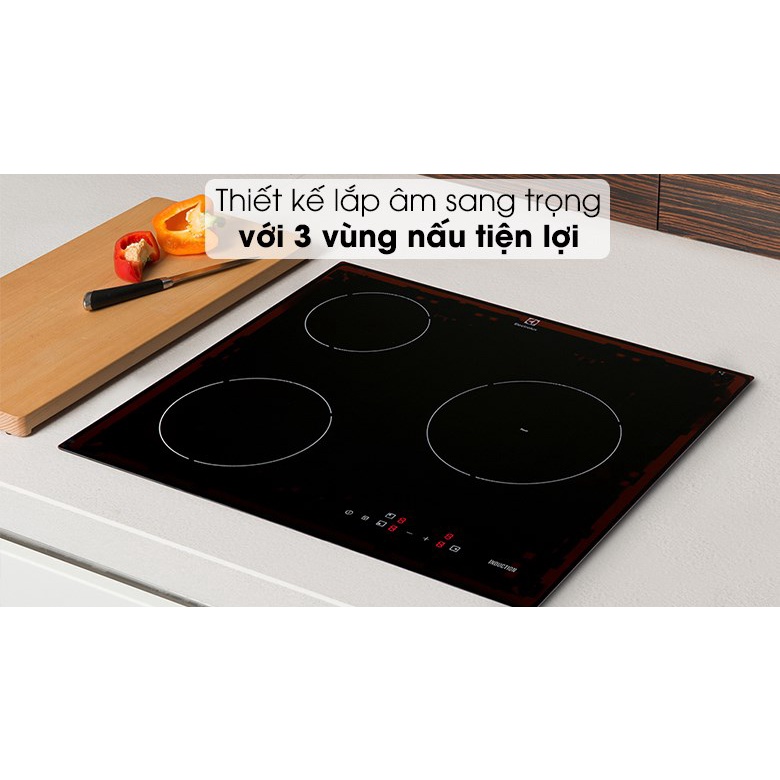[HÀNG CHÍNH HÃNG]Bếp từ 3 vùng nấu lắp âm Electrolux E6203IOK