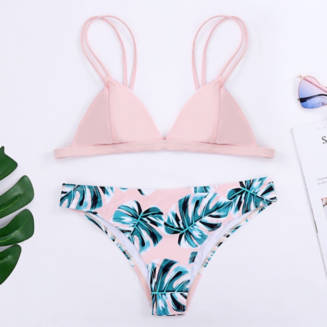 (Hà Nội có sẵn) Bikini đồ bơi 2 mảnh áo dây quần tam giác hoạ tiết nhiều màu