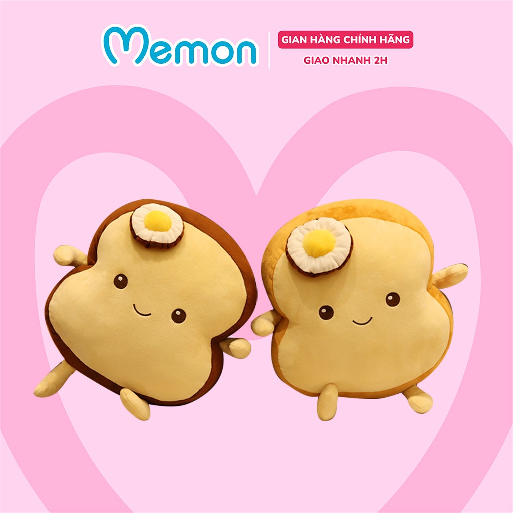 Gối Ôm Bánh Mì Nơ Trứng Nhồi Bông Cao Cấp Memon