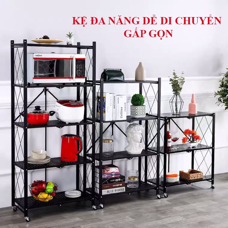 ✈️ [Freeship] Kệ để đồ nhà bếp, cây cảnh, sách đa năng chắc chắn 3,4,5 tầng có thể gấp gọn