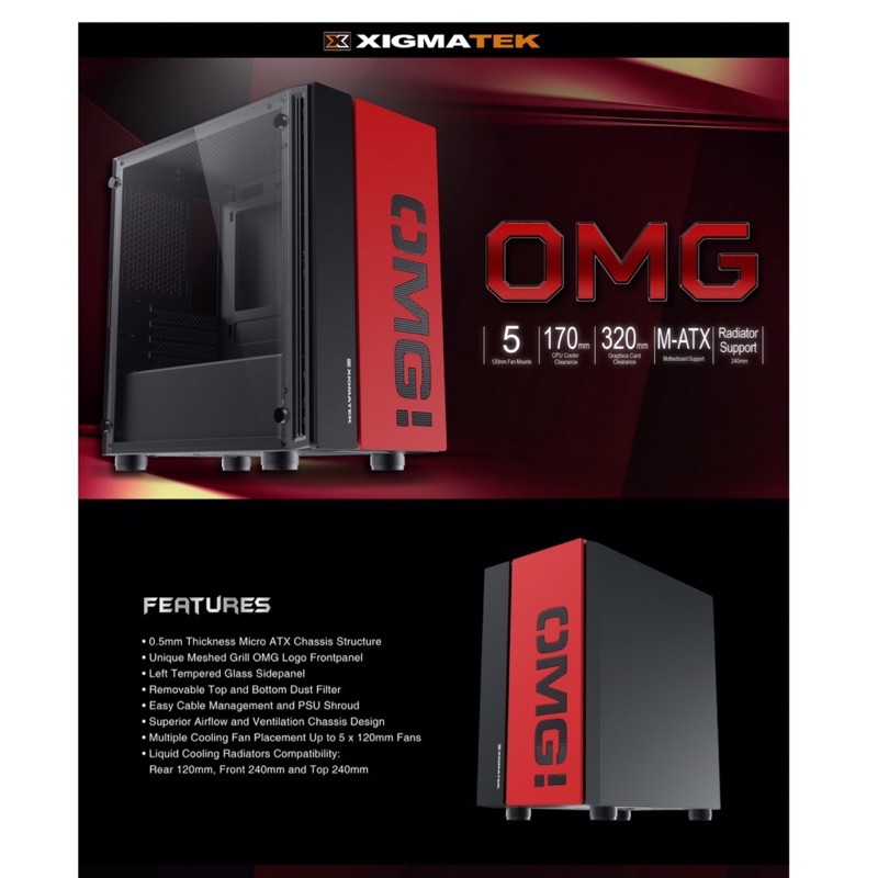 Vỏ cây máy tính Xigmatek OMG chính hãng bảo hành 12 tháng