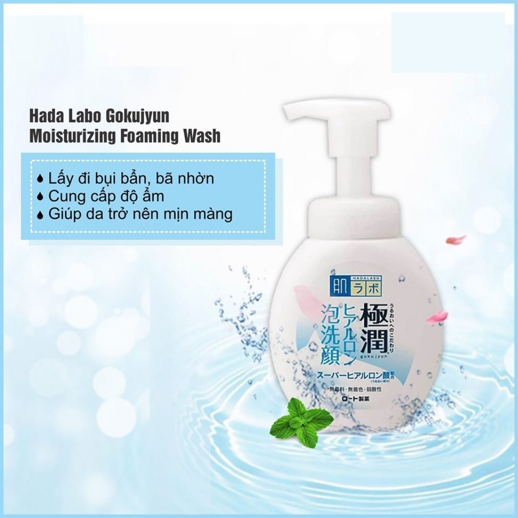 Sữa rửa mặt HADA LABO Tạo Bọt Dạng Vòi Cấp Nước Dưỡng Ẩm Cân Bằng Da Phù Hợp Da Thường Và Khô (160ml)