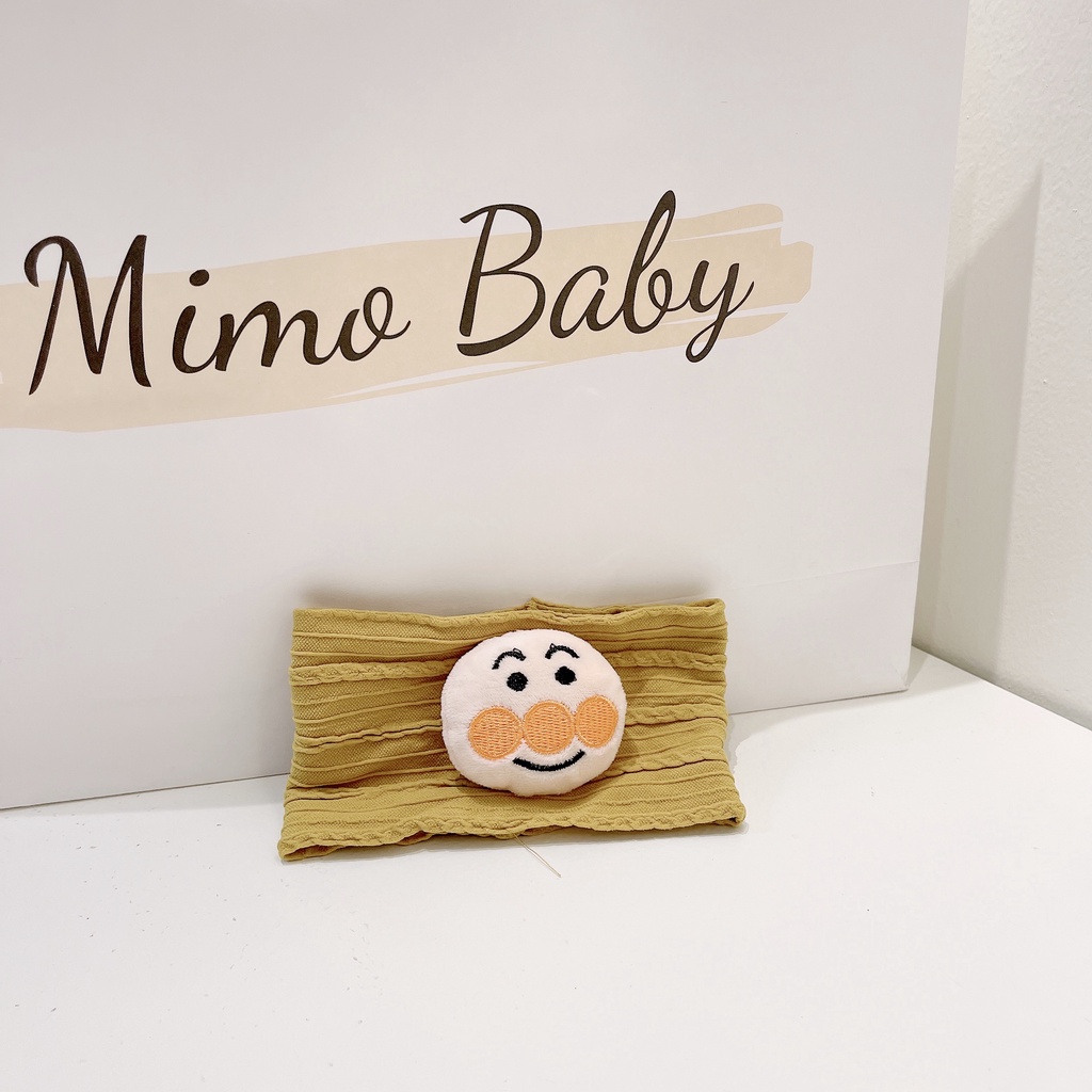 Băng đô bản to hình chú hề dễ thương, turban vải thun gân cho bé BD70 Mimo Baby