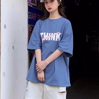Áo thun tay lỡ form rộng - phông nam nữ cotton oversize - T shirt Think - 2N Unisex