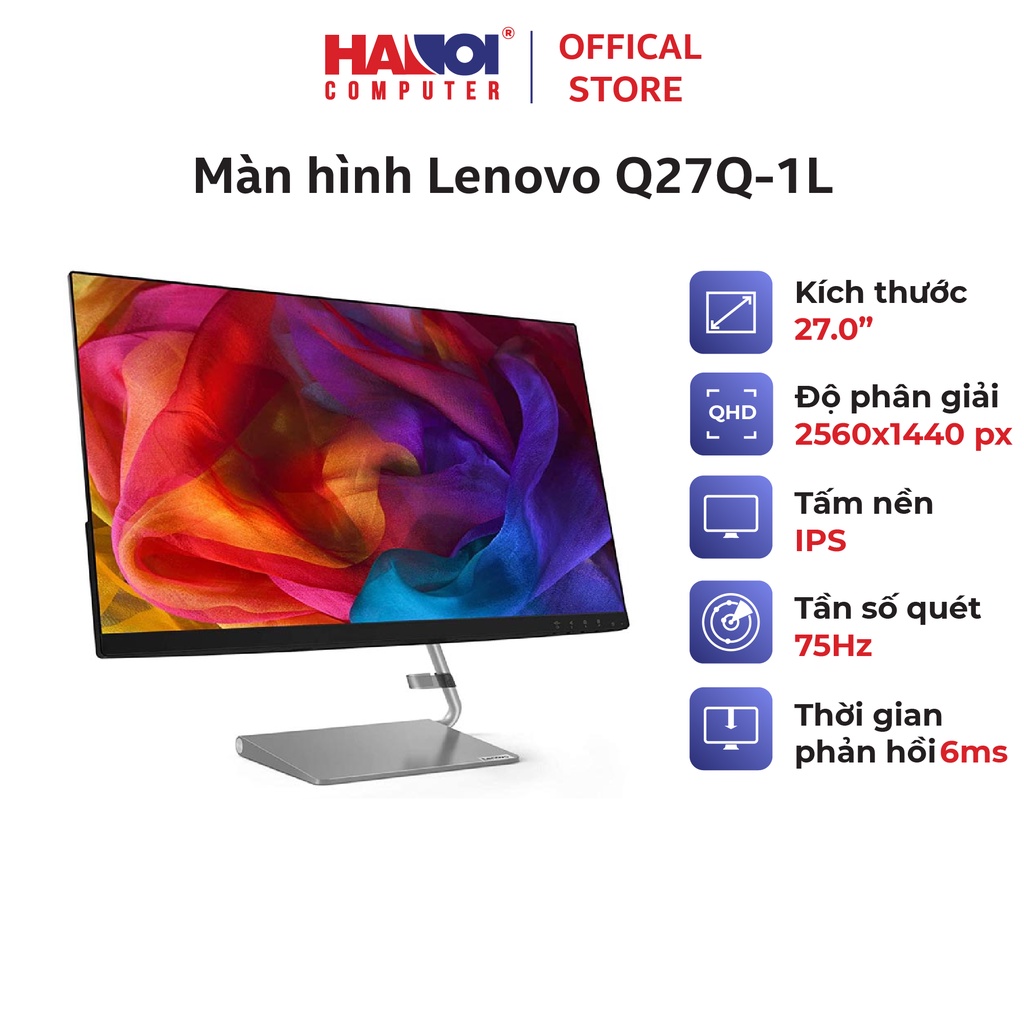 Màn hình Lenovo Q27Q-1L (27inch/QHD/IPS/75Hz/6ms/250nits/HDMI+DP+Audio/Loa)