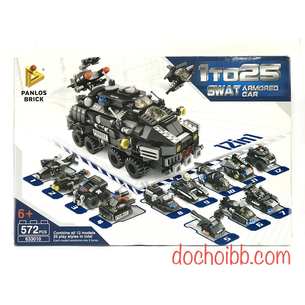 Lego lắp ráp xe bọc thép từ 12in1 SWAT 633010