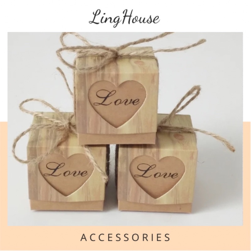 Hộp đựng quà, hộp quà tặng tình yêu LOVE hình vuông LingHouse