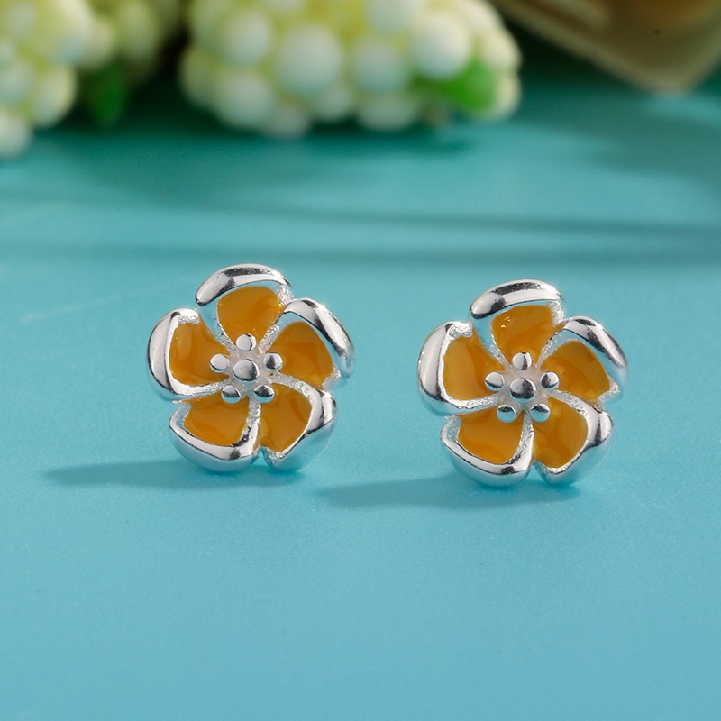 Bông Tai Hình Hoa Năm Cánh Màu Sắc Thời Trang Đơn Giản Cho Nữ