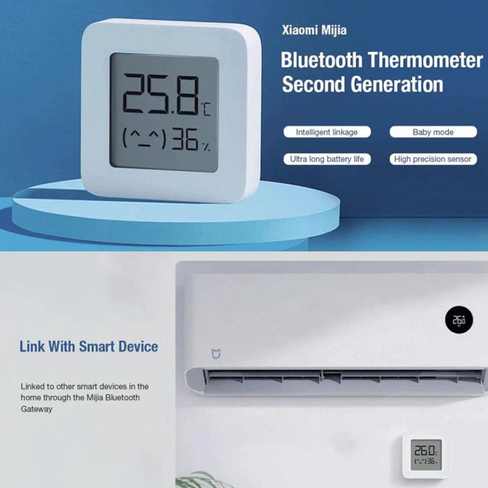 [Bh 12 tháng] Đồng hồ cảm biến nhiệt độ và độ ẩm Xiaomi Temperature and Humidity Monitor 2 NUN4126GL - Hàng chính hãng