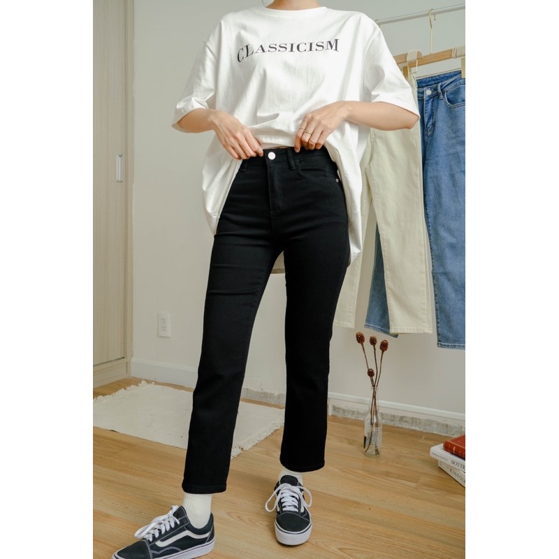 LEN clothing quần jeans ống suôn basic 2 màu 8056-8057