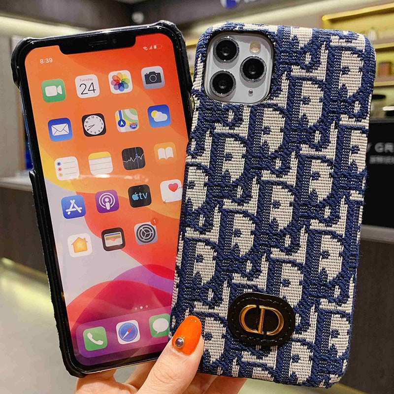 iphone 12 11 pro max big brand xs max i7 Iphone8 8plus xr Dior embroidery + leather grain metal logo mobile phone case Classy