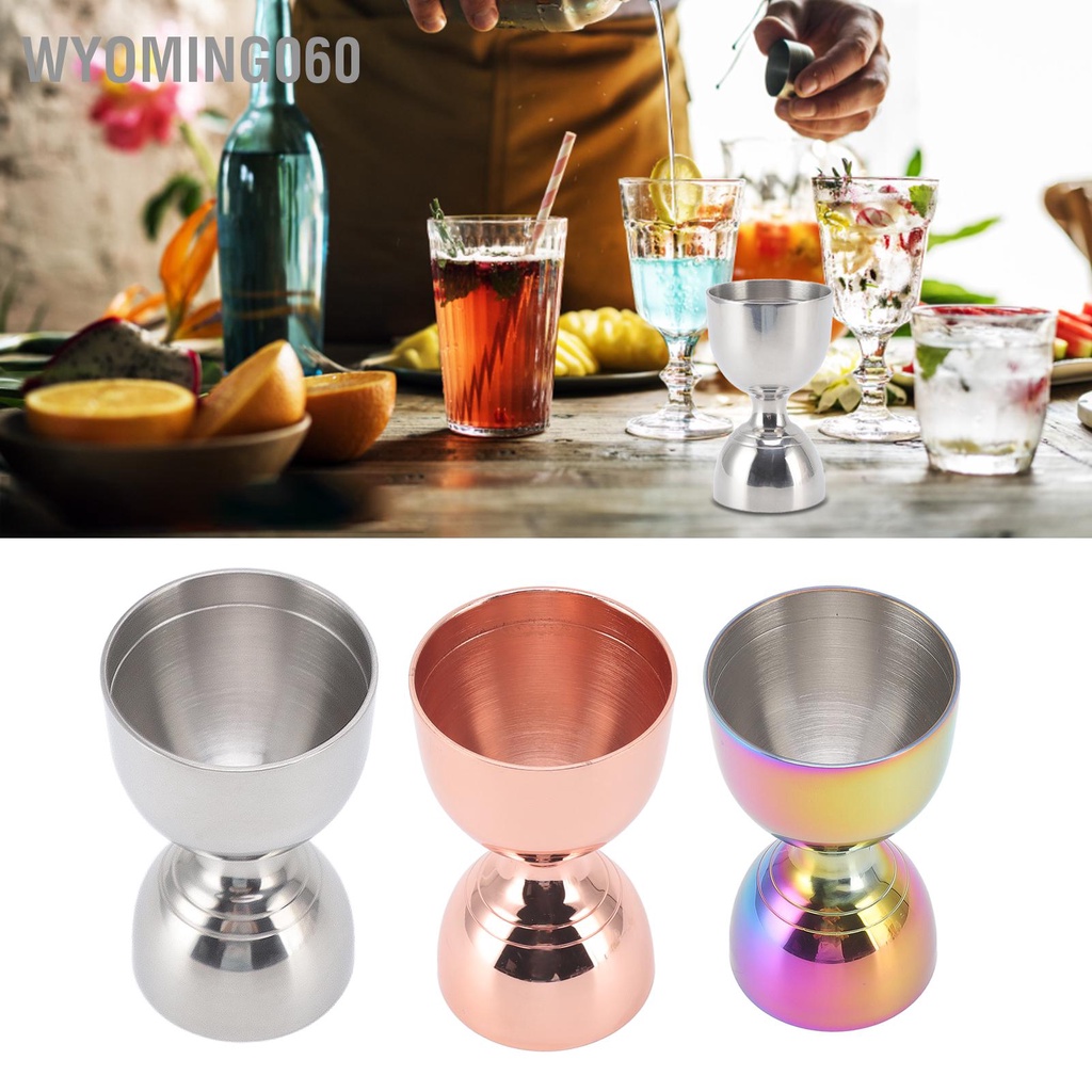 Wyoming060 Dụng cụ pha cà phê Cocktail 30 / 60ml Thép không gỉ Độ bền cao chính xác Mở rộng Thước đo Jigger cho Rượu