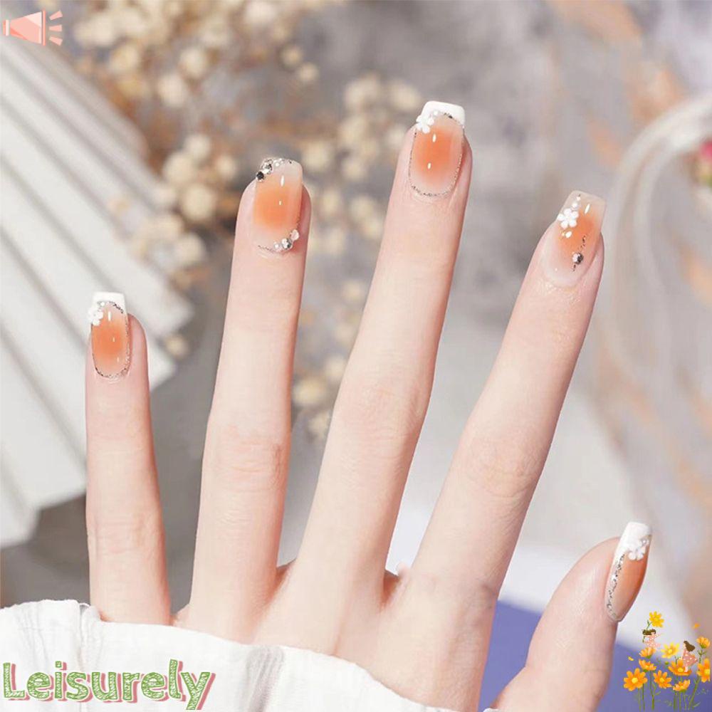 LEILY 24pcs/Box Press On Nails Coffin False Nails Artificial Wearable Nail Art Accessories Detachable Nail Tips Manicure Tool Full Cover Fake Nails