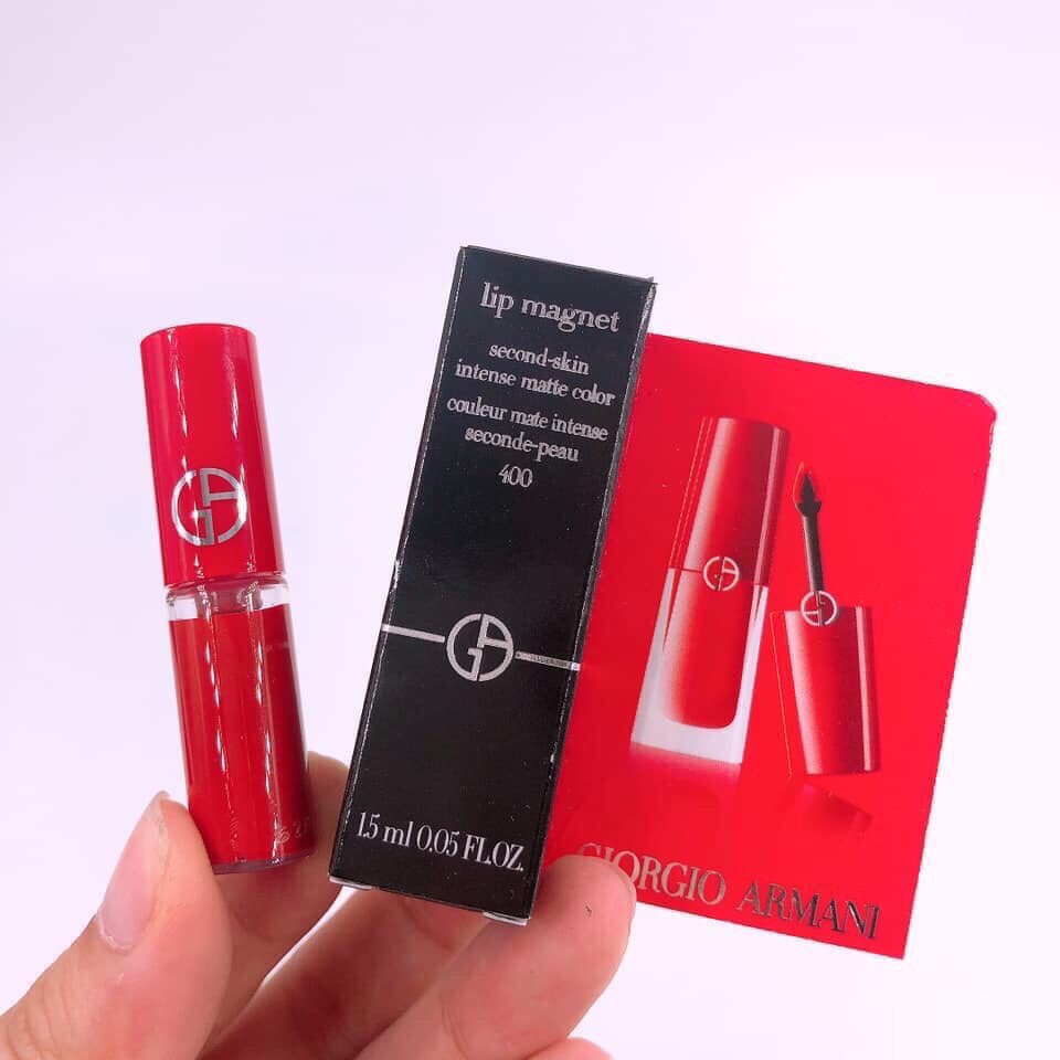Son Giorgio Armani Lip Magnet Liquid Lipstick Mini Màu 400 đỏ cổ điển | BigBuy360 - bigbuy360.vn