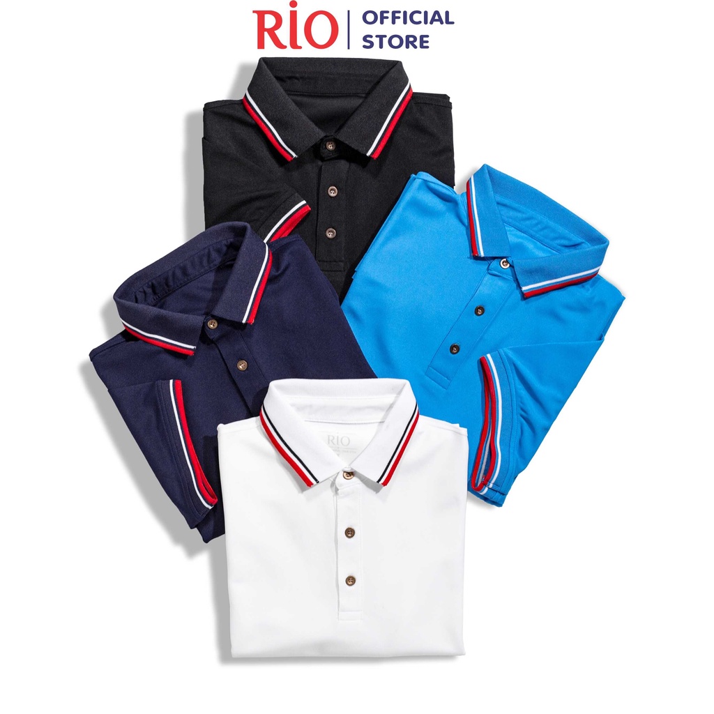 Áo Thun Nam, Áo Phông Nam Có Cổ, Cổ Trụ Tay Ngắn RIO thun cotton cao cấp dày dặn thoáng mát polo trơn hàng hiệu đẹp RIO5 | BigBuy360 - bigbuy360.vn