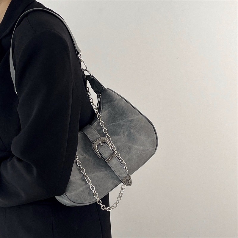 Túi Xách Đeo Vai Phối Dây Xích Phong Cách Thời Trang Retro Dành Cho Nữ