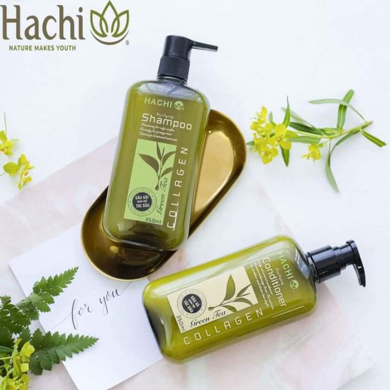 DẦU GỘI XẢ HACHI TRÀ XANH GREEN TEA DÀNH CHO TÓC DẦU HÔI DA ĐẦU